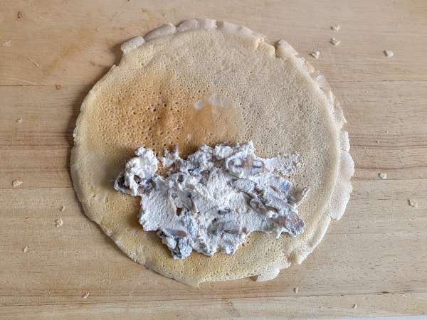 Crêpes salées à la ricotta et aux champignons - Préparation etape 8