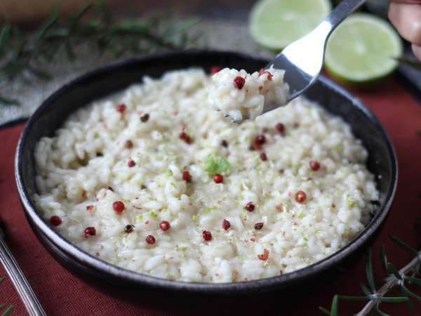 Risotto au citron vert et au poivre rose : une recette végétarienne raffinée - Préparation etape 7