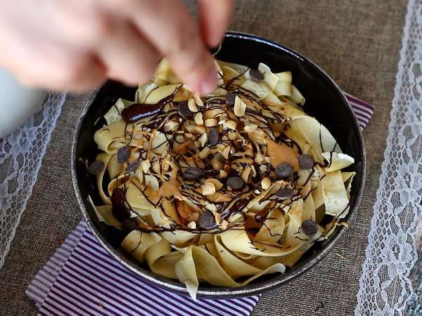 Tagliatelle de crêpes au chocolat et à la cacahuète! - Préparation etape 7