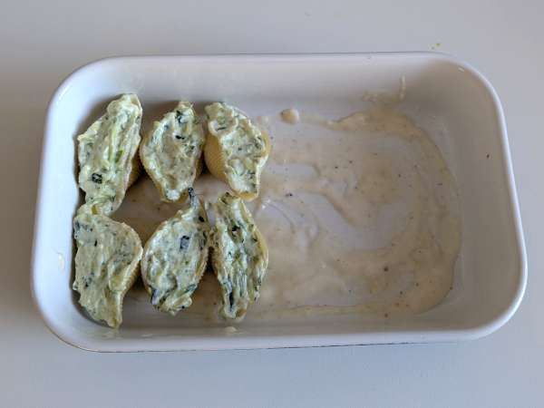 Conchiglioni farcis à la ricotta, courgettes et citron - Préparation etape 7