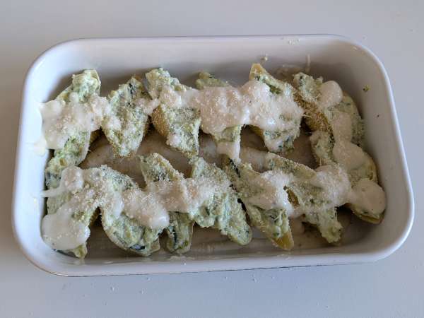 Conchiglioni farcis à la ricotta, courgettes et citron - Préparation etape 8
