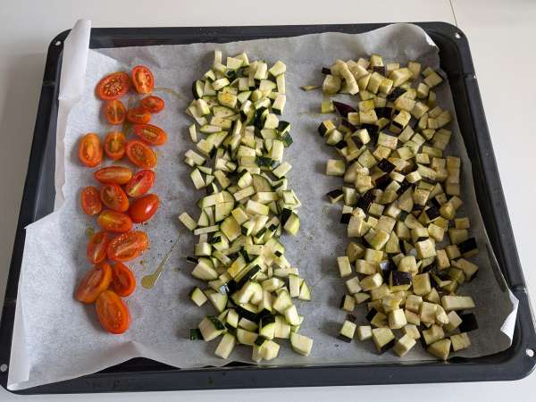 Salade crémeuse d’épeautre aux légumes grillés - Préparation etape 2