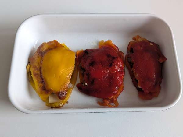 Poivrons farcis au air fryer, saucisse et scamorza - Préparation etape 10