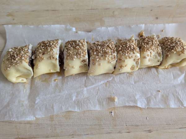 Roulés saucisse et fromage au air fryer - Préparation etape 8