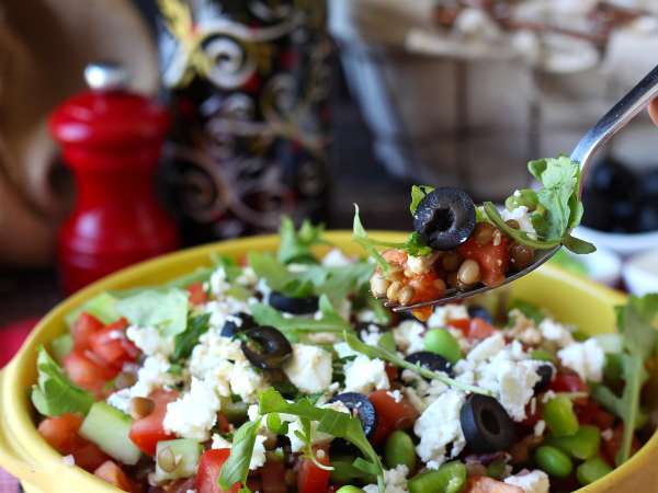 Salade de lentilles, feta et edamame aux légumes croquants - Préparation etape 6