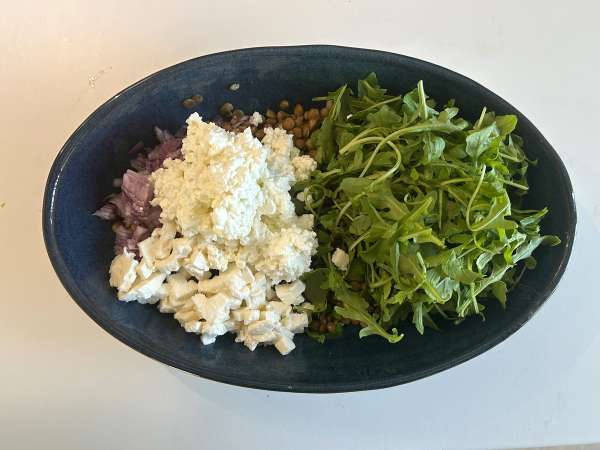 Salade de lentilles protéinée au cottage cheese, facile et rapide - Préparation etape 3
