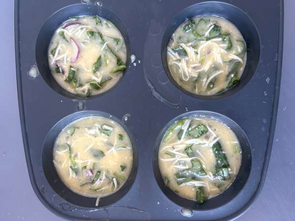 Muffins salés au cottage cheese au Air Fryer - Préparation etape 3