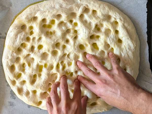 Focaccia aux oignons et au romarin - Préparation etape 9