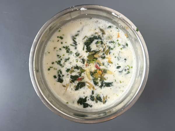 Quiche sans pâte au saumon, épinards et cottage cheese - Préparation etape 5