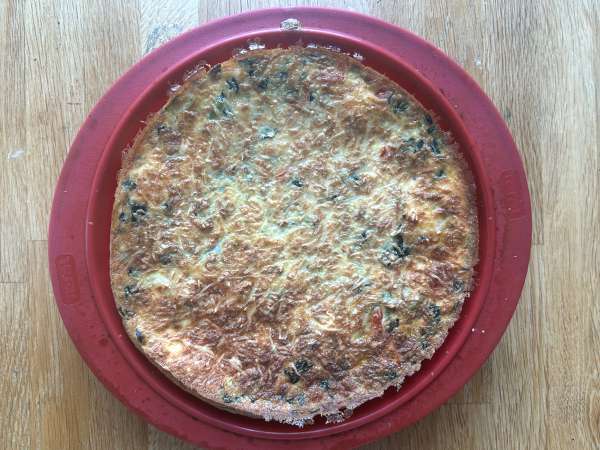 Quiche sans pâte au saumon, épinards et cottage cheese - Préparation etape 9
