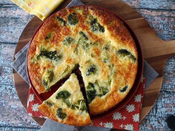Quiche sans pâte au brocoli, pancetta et cottage cheese - Préparation etape 7