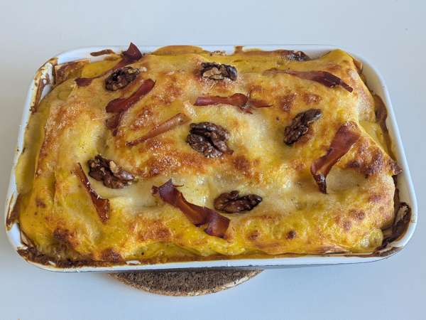 Lasagnes à la courge, speck et noix - Préparation etape 9