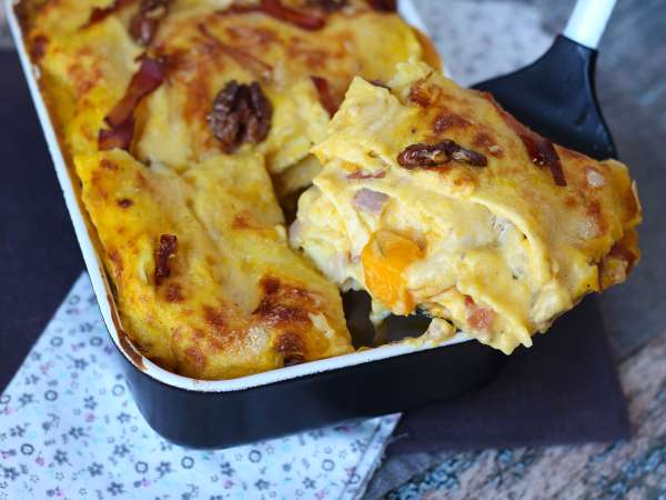 Lasagnes à la courge, speck et noix - Préparation etape 10