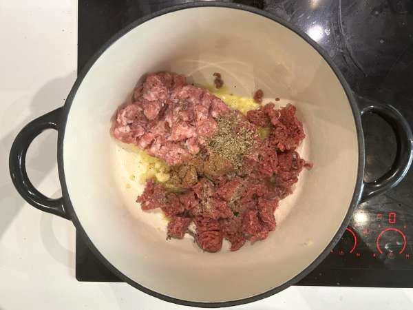 Soupe de lasagnes à la viande, ricotta et parmesan - Préparation etape 2