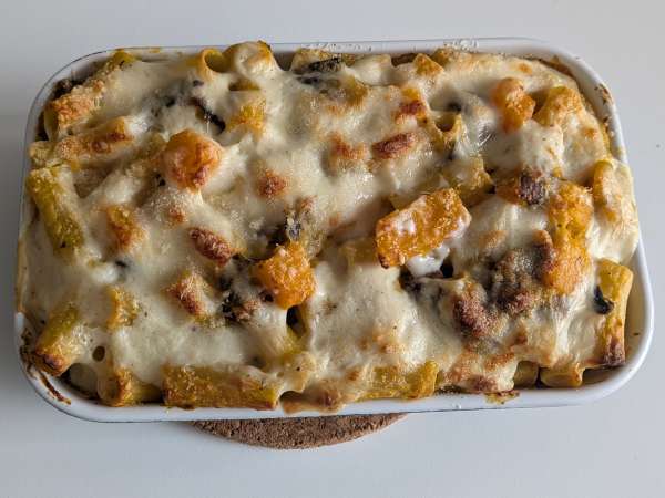 Gratin de pâtes au potiron et aux champignons - Préparation etape 10