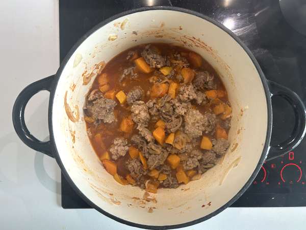 One pot de courge à la viande hachée : crémeux et réconfortant - Préparation etape 4
