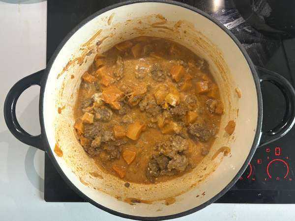 One pot de courge à la viande hachée : crémeux et réconfortant - Préparation etape 5