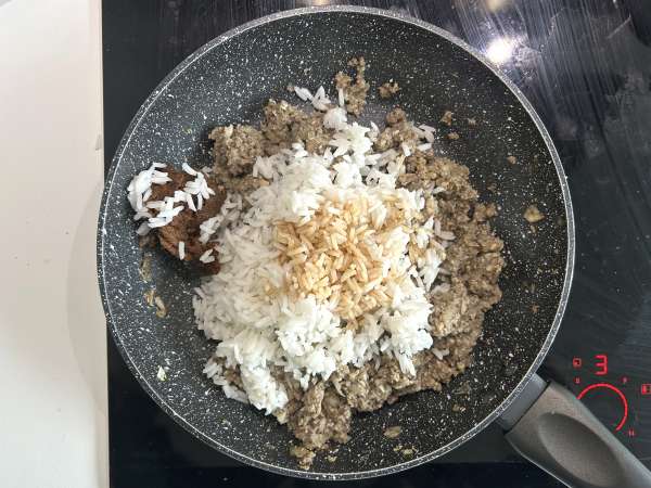 Choux farcis végétariens aux champignons, riz et miso - Préparation etape 5