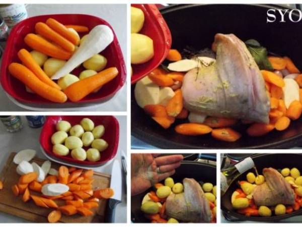 Jarret frais en cocotte du Petit Bistro de Mamigoz - Préparation etape 2