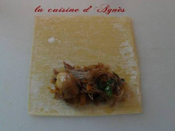 Mini nems au confit de canard et aux cèpes - Préparation etape 4