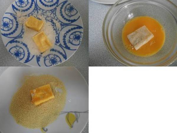 Recette Tofu d'oeuf pané au sauce tomate à l'ail (recette pour nouvel an chinois) - Préparation etape 5