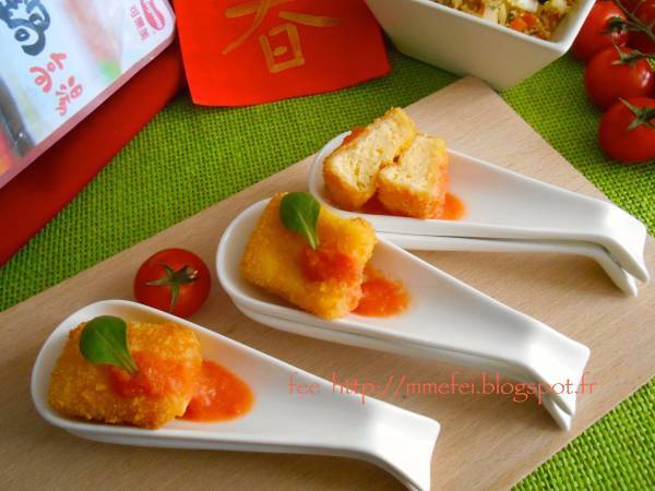 Recette Tofu d'oeuf pané au sauce tomate à l'ail (recette pour nouvel an chinois) - Préparation etape 7