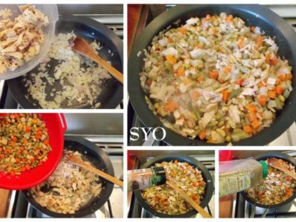 Tarte aux Petits Légumes et Poulet Fumé du Petit Bistro - Préparation etape 1