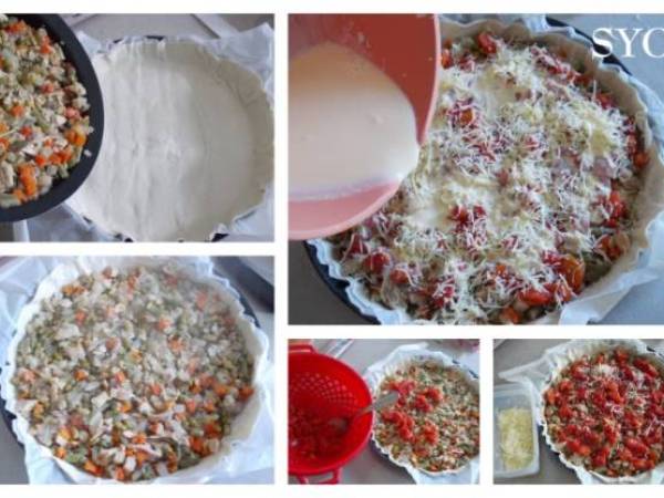 Tarte aux Petits Légumes et Poulet Fumé du Petit Bistro - Préparation etape 2