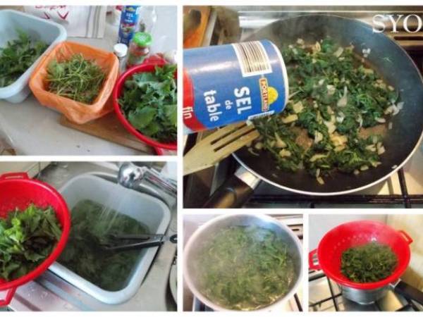 Pizza aux orties, tomate, bacon et chèvre, cuite sur pierre - Préparation etape 2