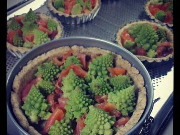 Tarte au saumon fumé et chou romanesco - Préparation etape 2
