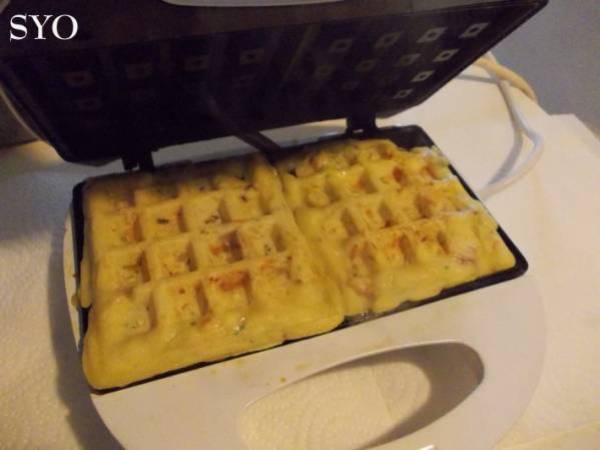 Au menu Pascal : Gaufres au Saumon et Poireau de Mamigoz - Préparation etape 4