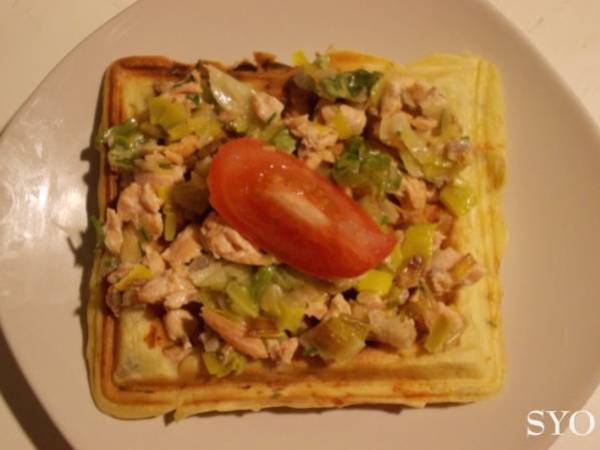 Au menu Pascal : Gaufres au Saumon et Poireau de Mamigoz - Préparation etape 6