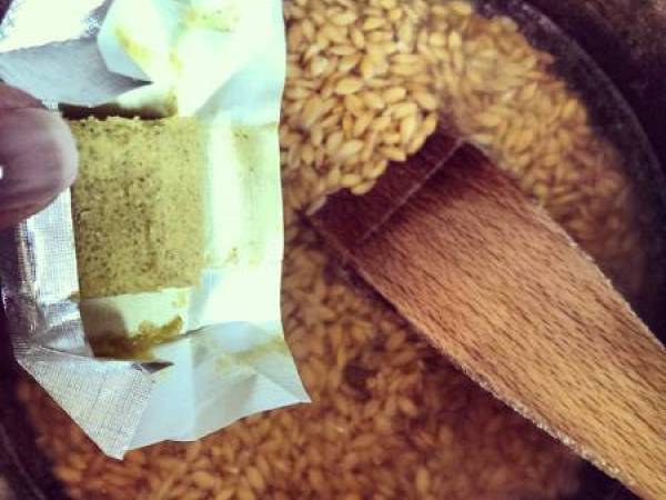 Petit épeautre en risotto, : Asperges & Gorgonzola - Préparation etape 2