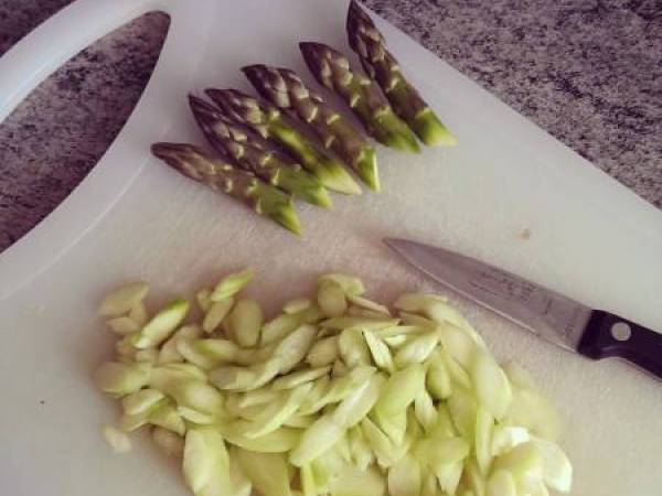 Petit épeautre en risotto, : Asperges & Gorgonzola - Préparation etape 3