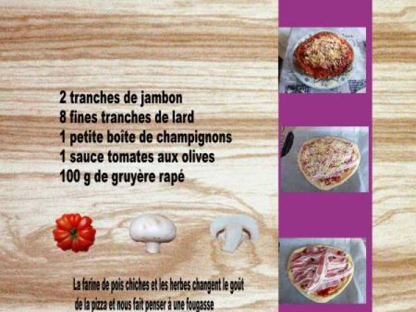 Pizza à la farine de pois chiches et herbes de Provence - Préparation etape 3