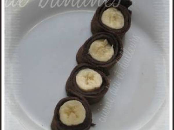 Sushi Bananes & chocolat - Préparation etape 2