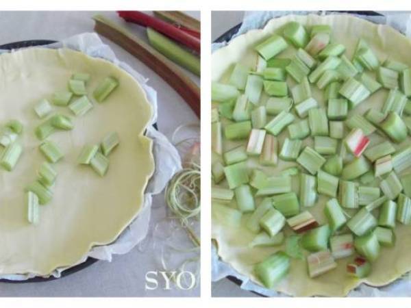 Tarte Alsacienne à la Rhubarbe de Ginette Mathiot, au Petit Bistro - Préparation etape 1