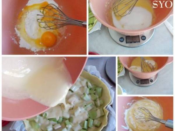 Tarte Alsacienne à la Rhubarbe de Ginette Mathiot, au Petit Bistro - Préparation etape 2