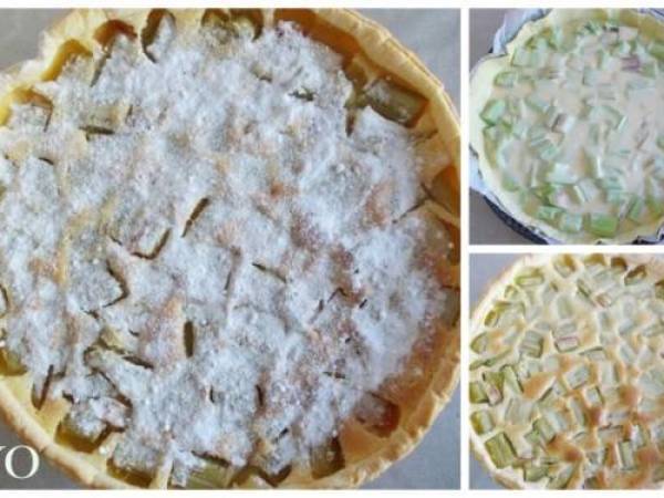 Tarte Alsacienne à la Rhubarbe de Ginette Mathiot, au Petit Bistro - Préparation etape 3