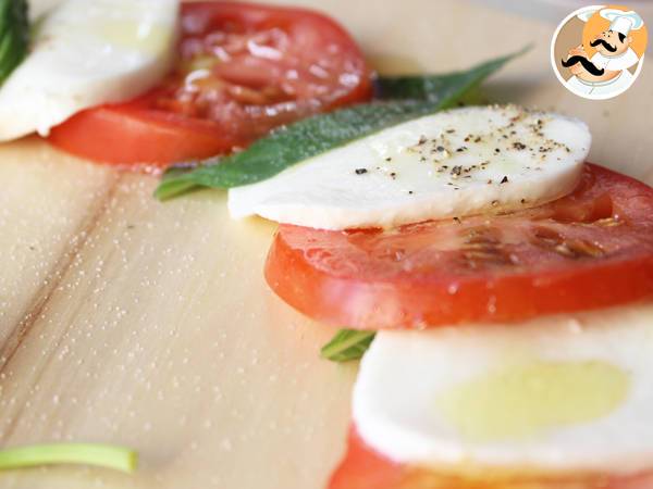 Salade Caprese - Tomates Mozzarella - Préparation etape 3