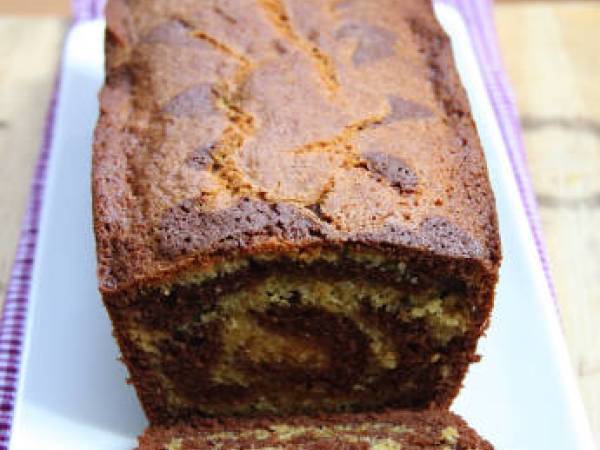 Cake marbré aux deux chocolats - Préparation etape 1