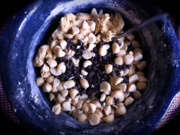 Cookies noix de macadamia pépites de chocolat - Préparation etape 1