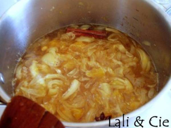 Confiture dâoignons, orange et épices - Préparation etape 5