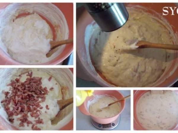 Les Cakes Pop Soufflés lardons, olives, tomates - Préparation etape 2