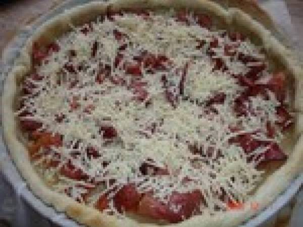 Tarte aux pommes, camembert et lard fumé - Préparation etape 6