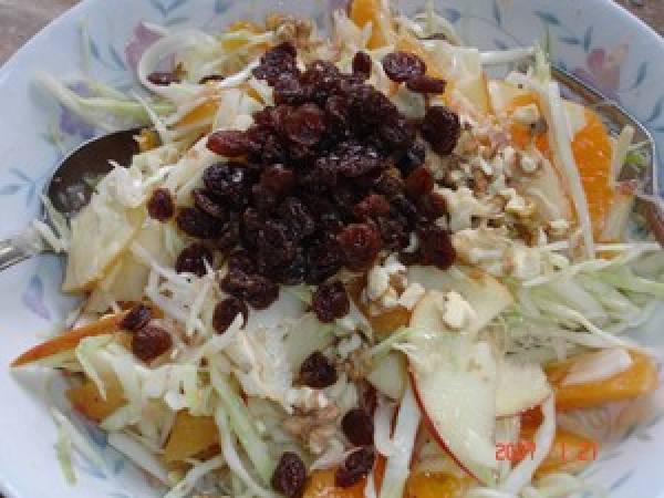 Salade de choux blanc multifruits aigre doux - Préparation etape 3