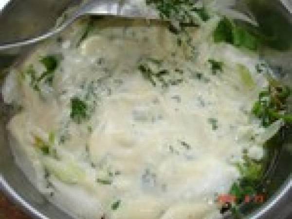 Assiette de salade légère aux scampis, pastèque et melon - Préparation etape 1