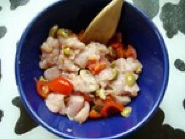 Dés de Poulet aux Olives et Tomates au Curcuma... - Préparation etape 3