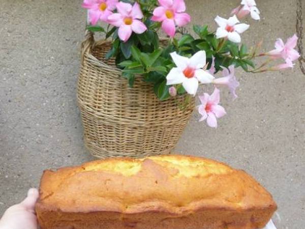 Cake aux pêches - Préparation etape 2