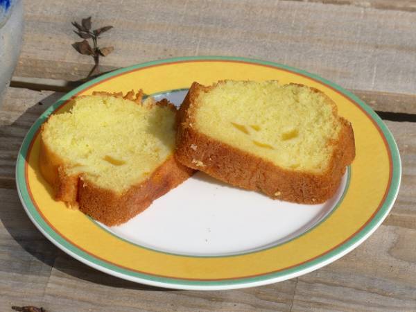 Cake aux pêches - Préparation etape 4